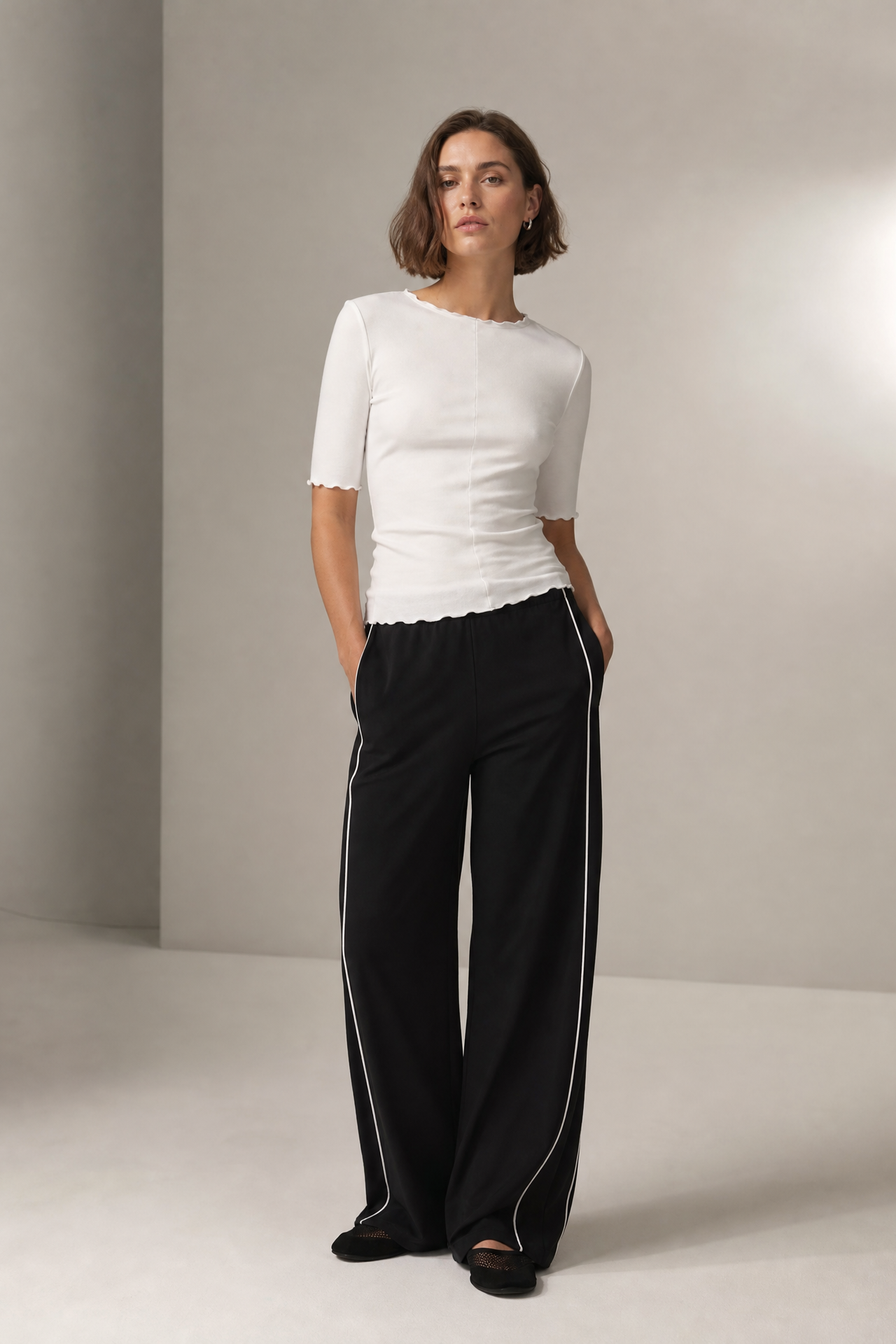 Jordan strech viscose top | White