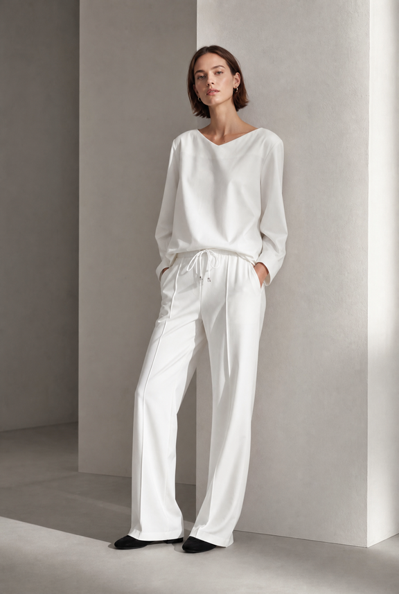 Adelia blouse soft Punto Milano jersay | Panna