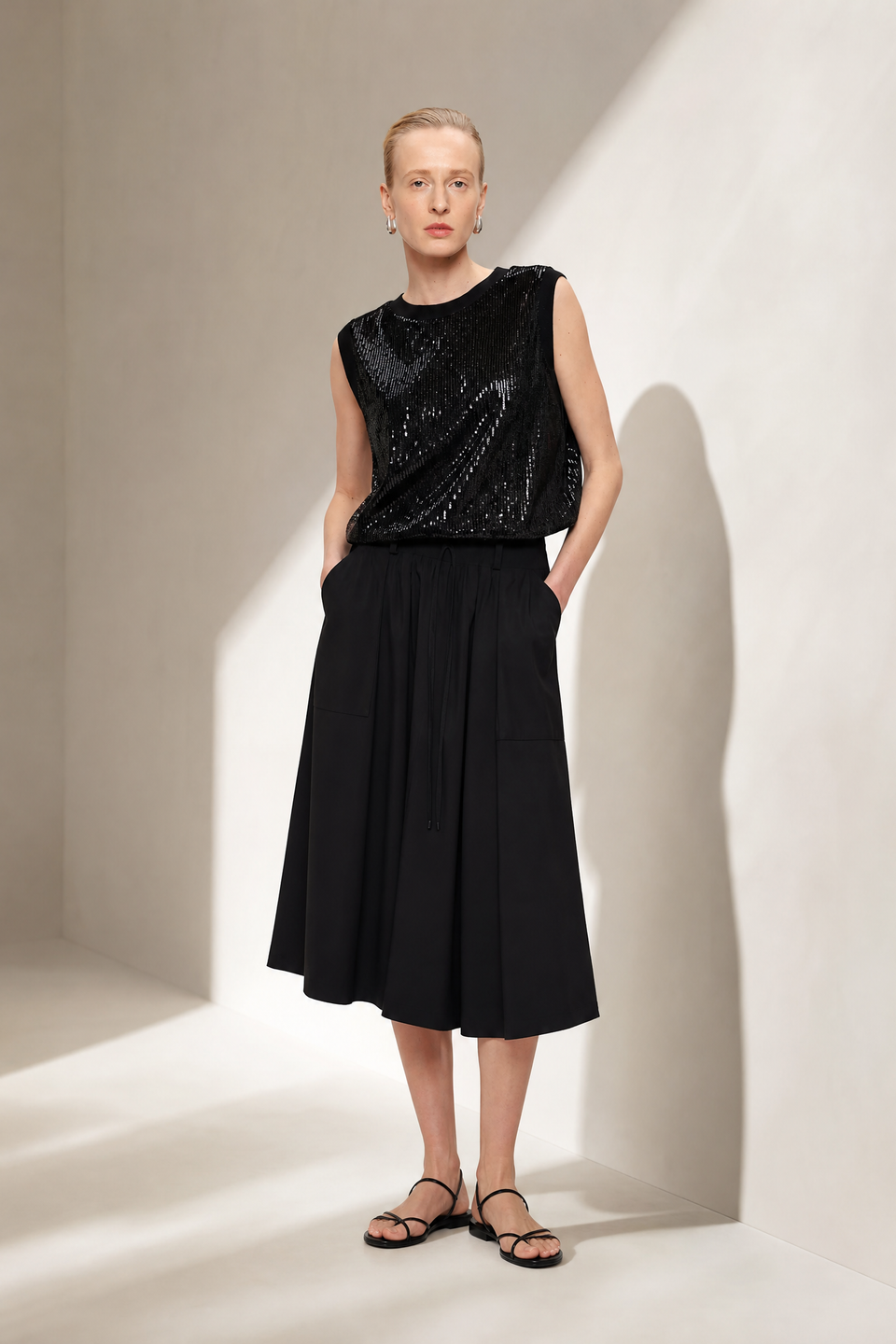 Raffaele skirt technical jersey | Black