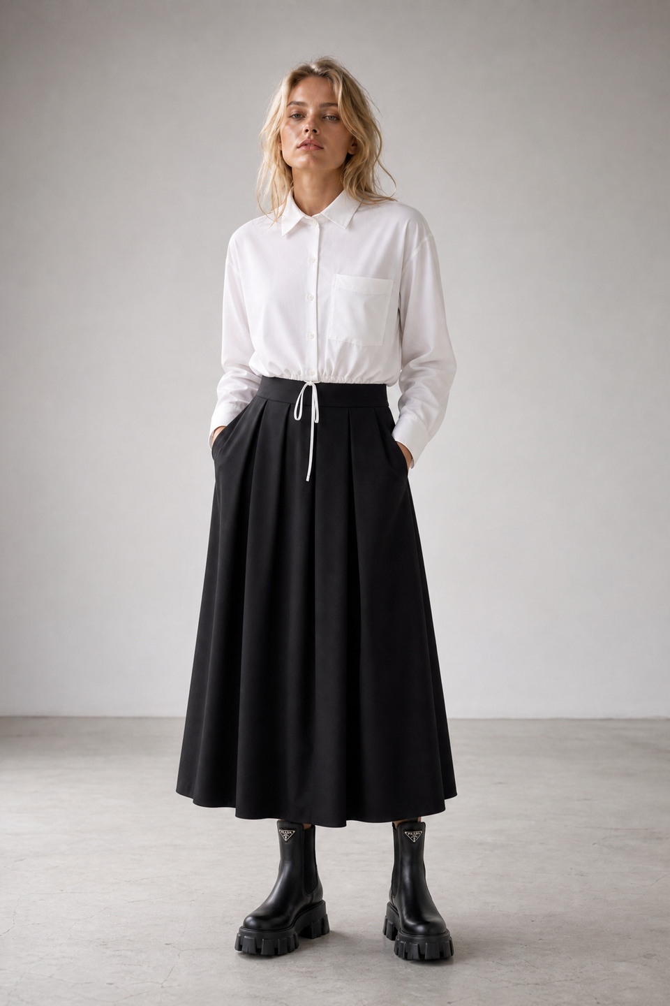 Carmen blouse technical jersey | White