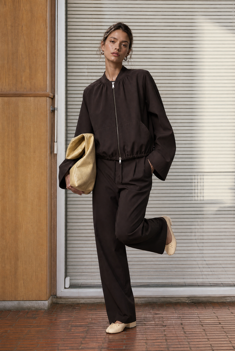 Evo wide-leg technical jersey pants | Chocolate