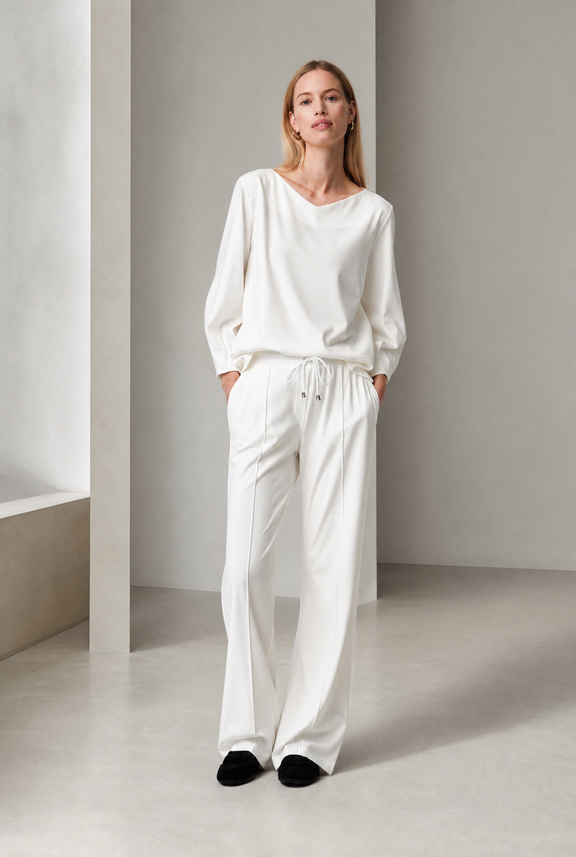 Elvio pants soft Punto Milano jersay | Panna