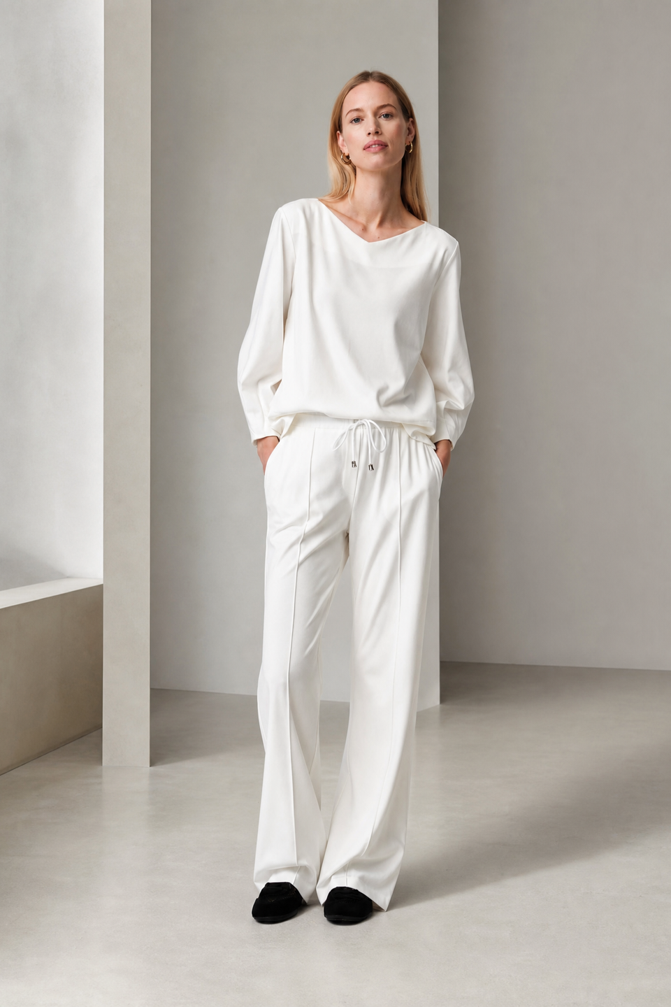 Elvio pants soft Punto Milano jersey | Panna