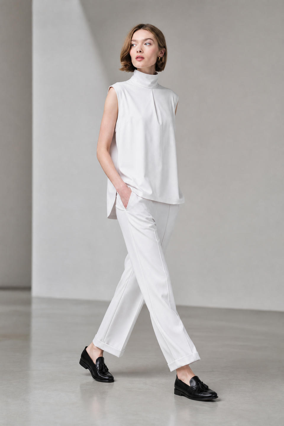 IrenaN structure technical jersey pants | Sand