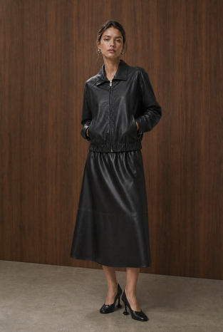 Pola eco leather bomber jacket | Black