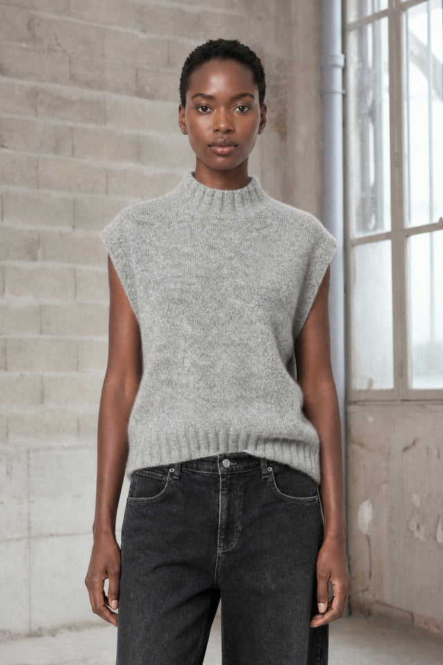Abigail alpaca vest EX H24179 | Grey