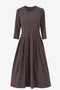 Heide tech jersey dress LS | Chocolate
