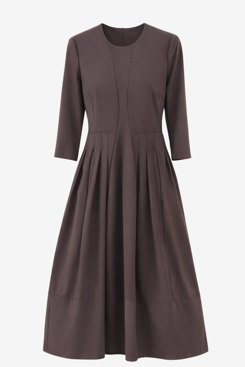 Heide tech jersey dress LS | Chocolate