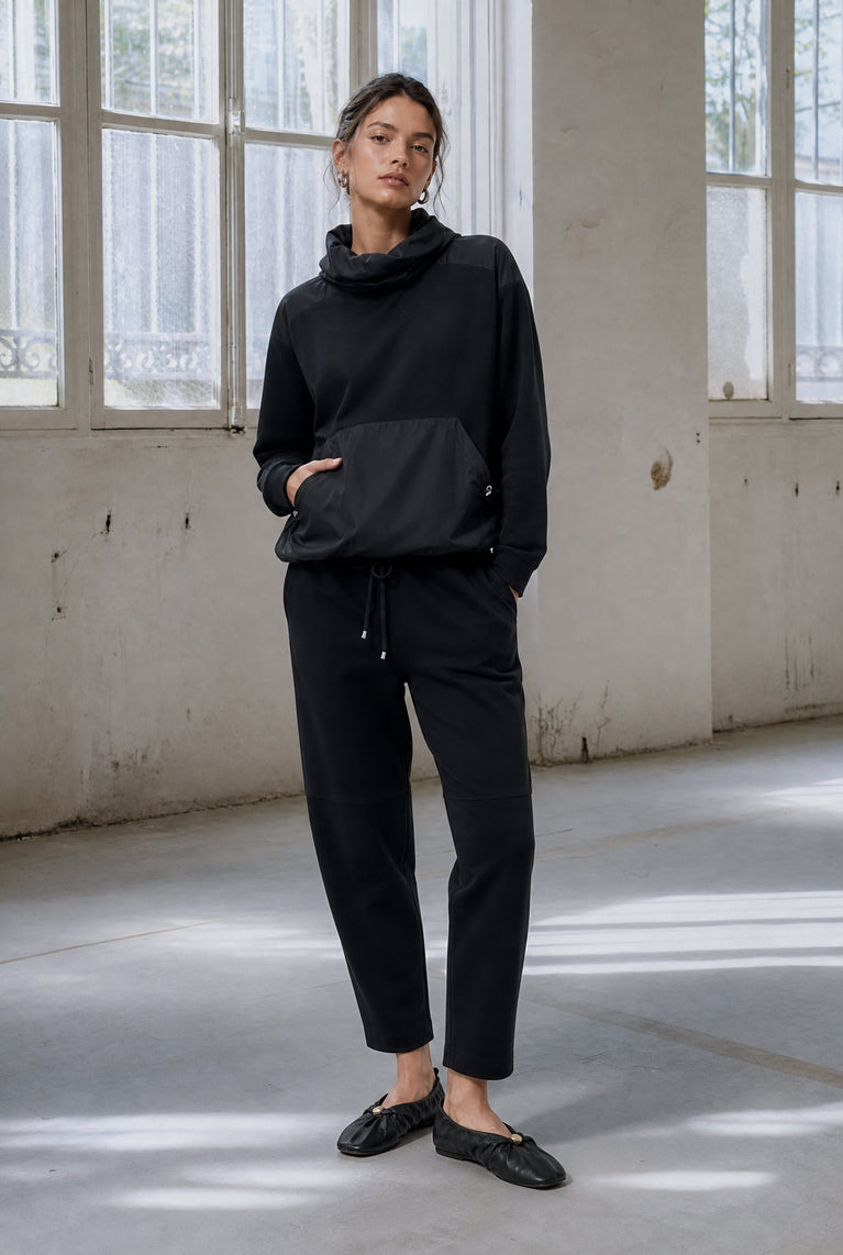 Iseo combi punto Milano long sweater | Nero