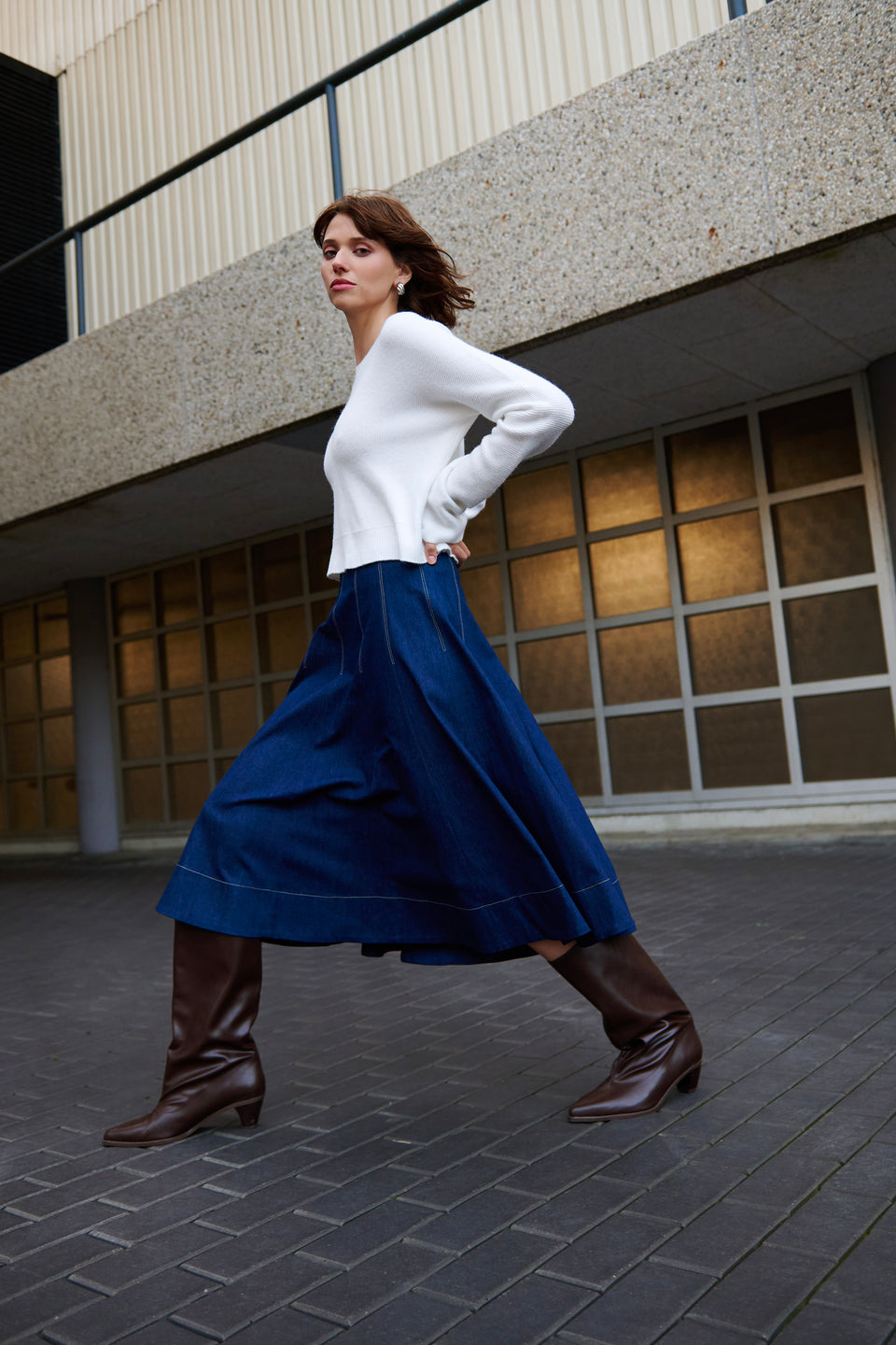 Mishele denim skirt | Blue denim