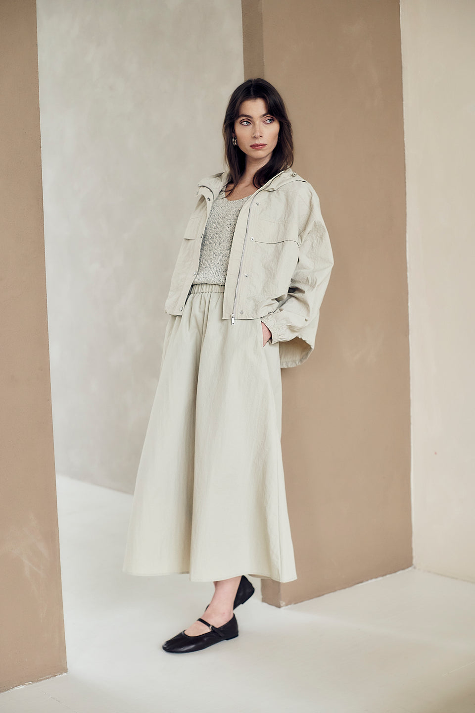 Asuka taffeta jacket | Light Grey