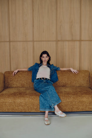 Cross hopcar denim shirt | Random Blue