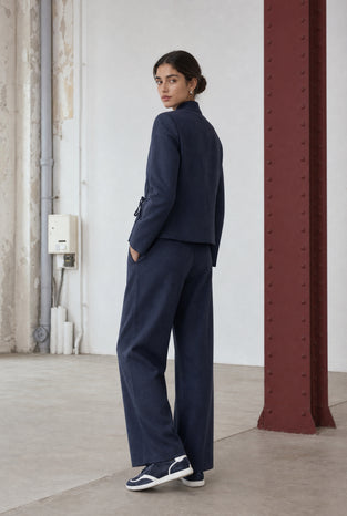 Lean wide-leg pants | Dark Blue