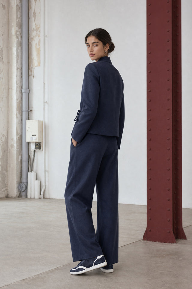 Jade fitted viscose blazer | Dark Blue