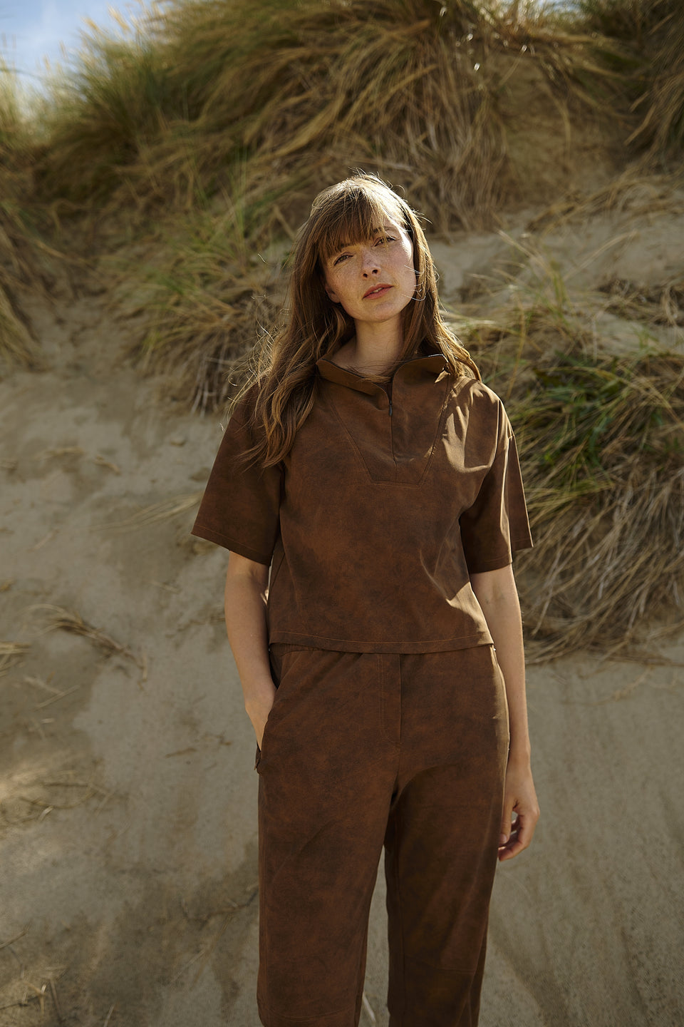 Daphne pants technical jersey | Caramel