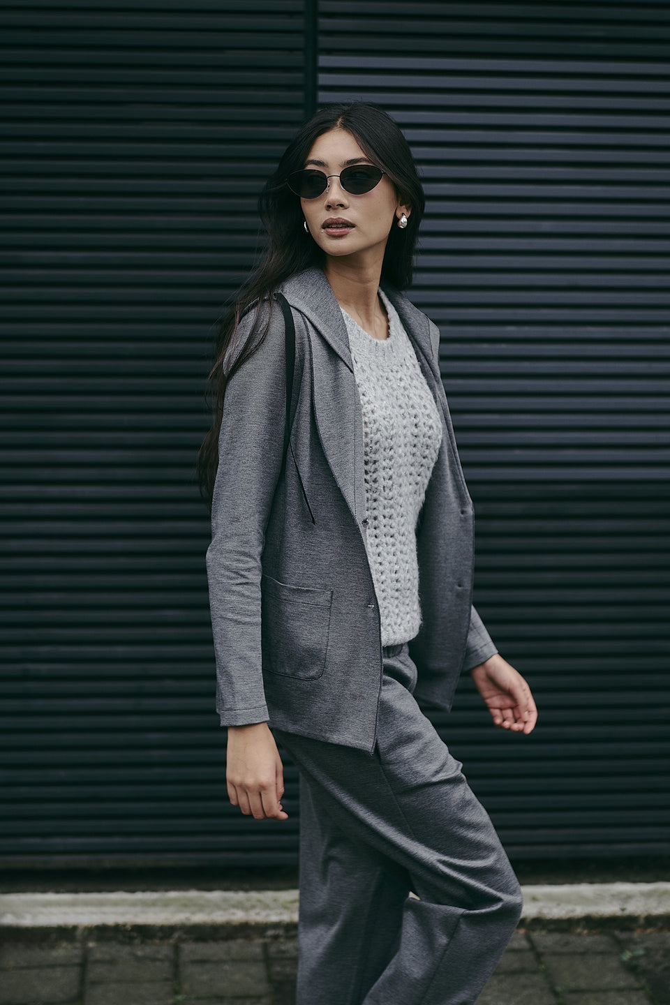 Emy hoody blazer | Dark Grey
