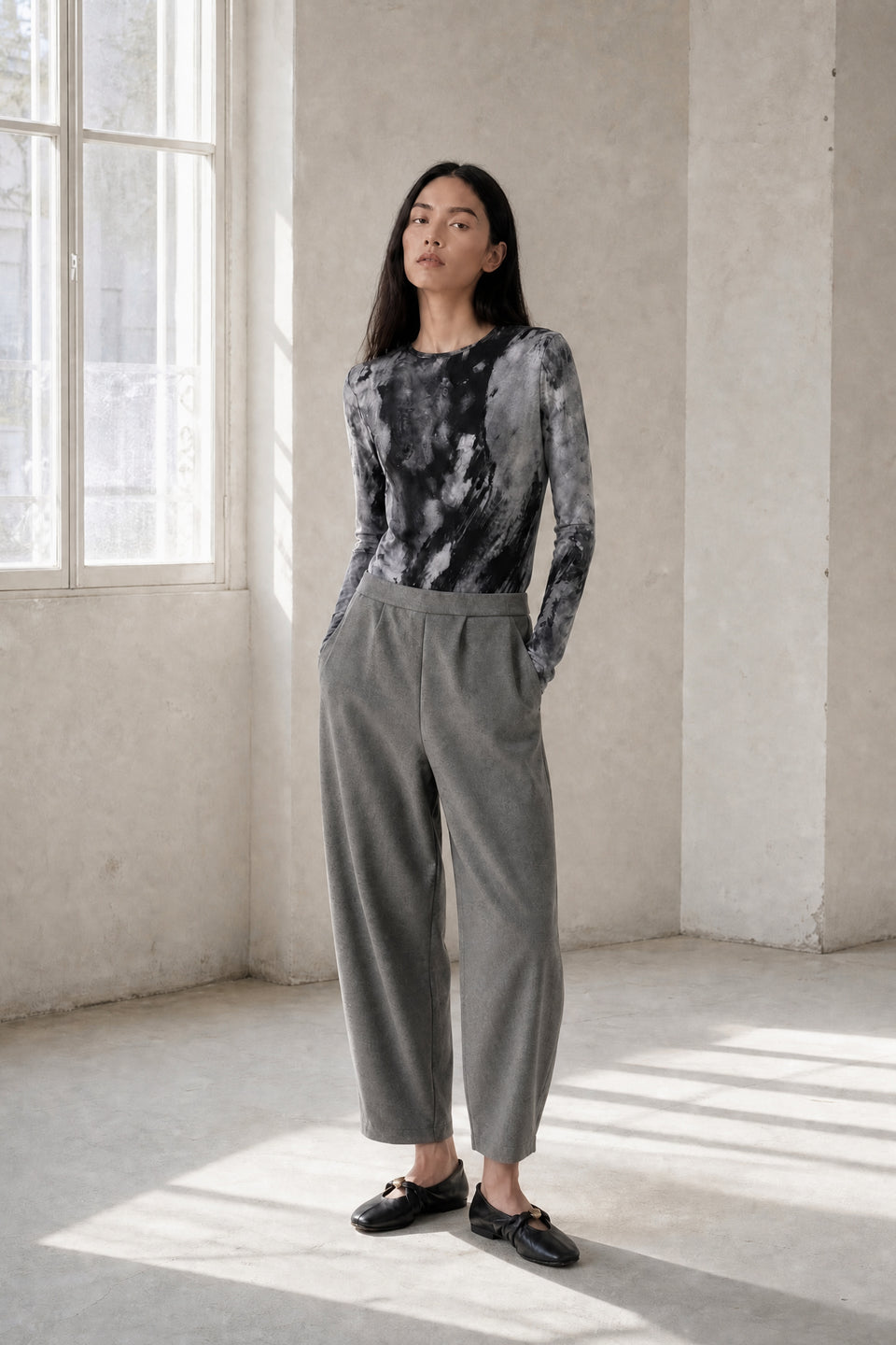 Viscose barel Pants | Grey