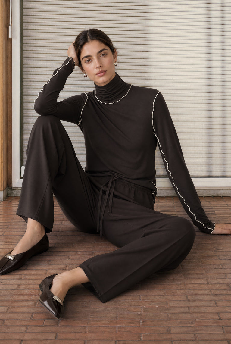 Janice viscose top | Brown
