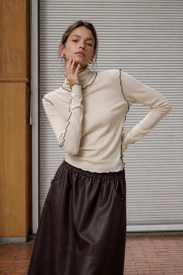 Janice viscose top | Capuccino