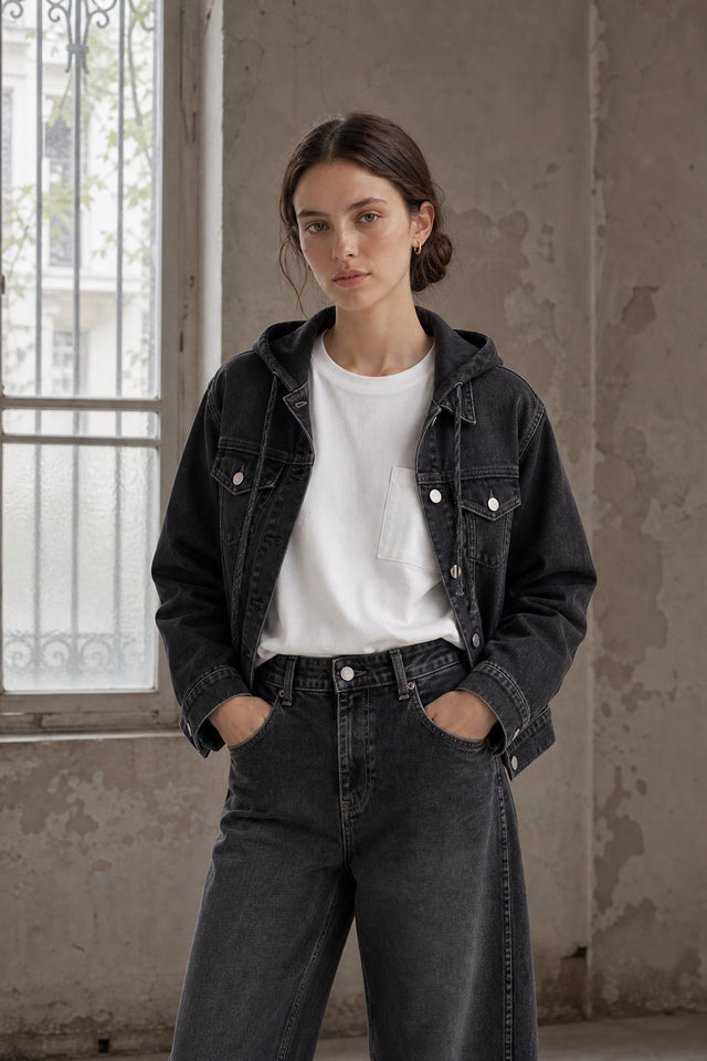 Jessie faded hood jacket | Faded Black