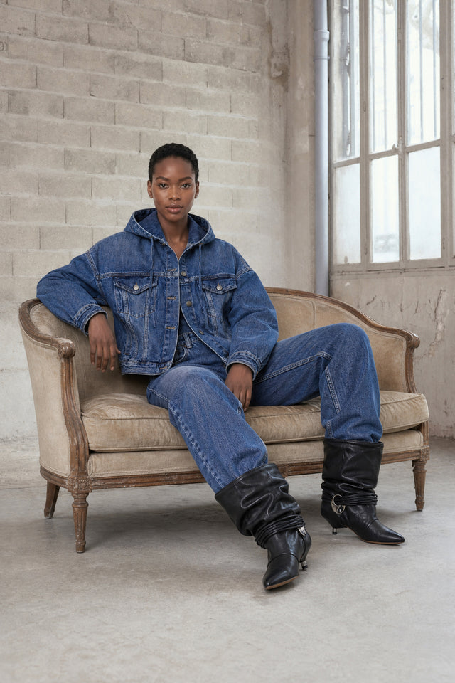 Jessie faded hood jacket | Summer Blue