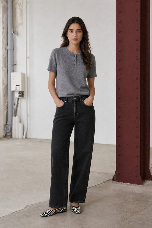 Jessie every-wear Baggy jeans | Faded Black