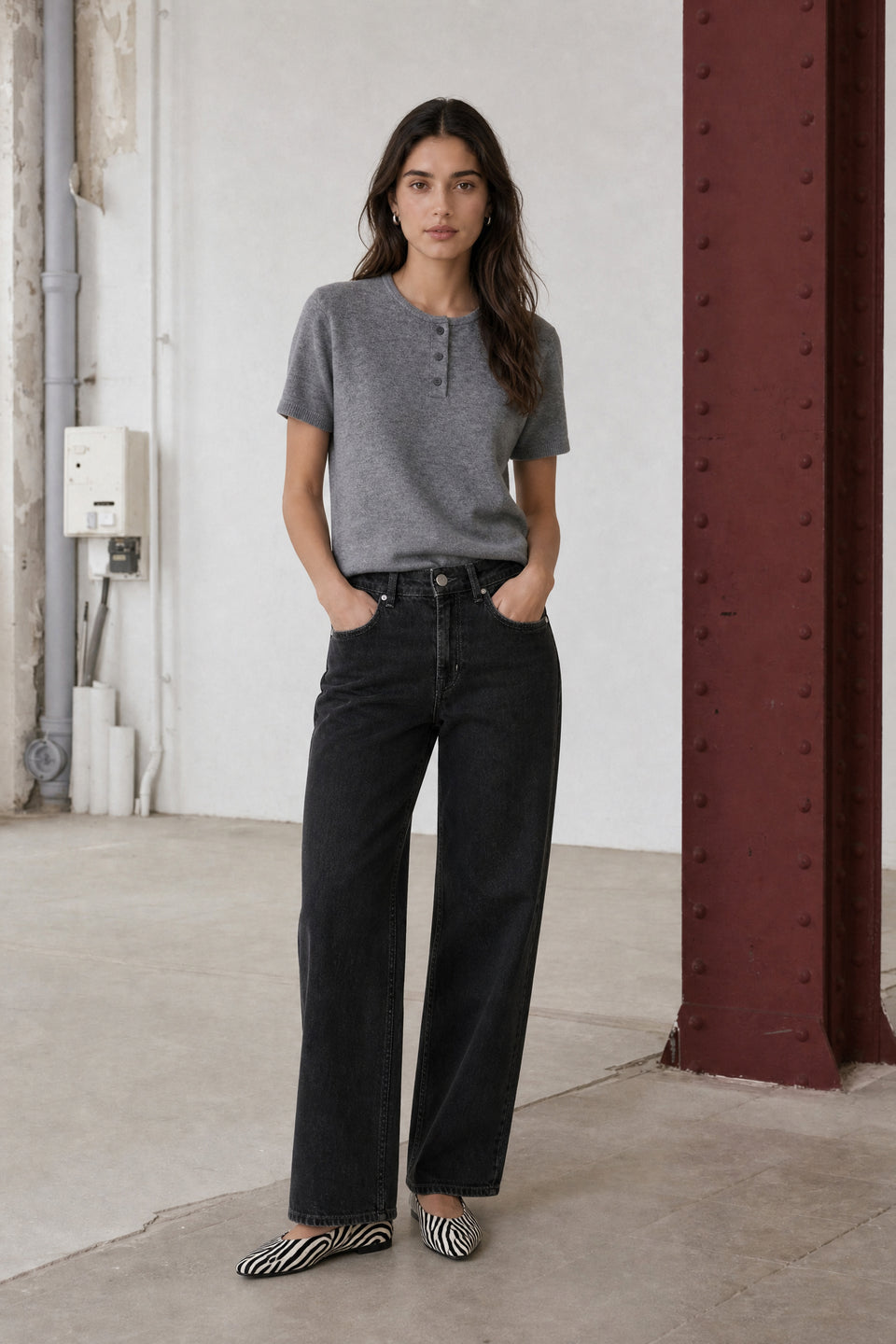 Jessie every-wear Baggy jeans | Faded Black