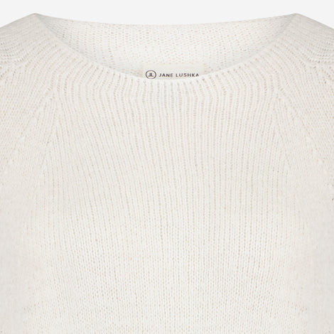 Wholegarment pullover | White