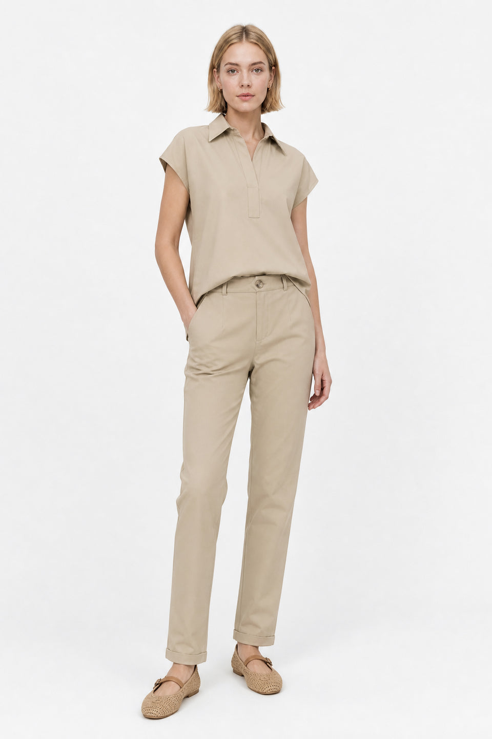 Kitty top technical jersey | Sand
