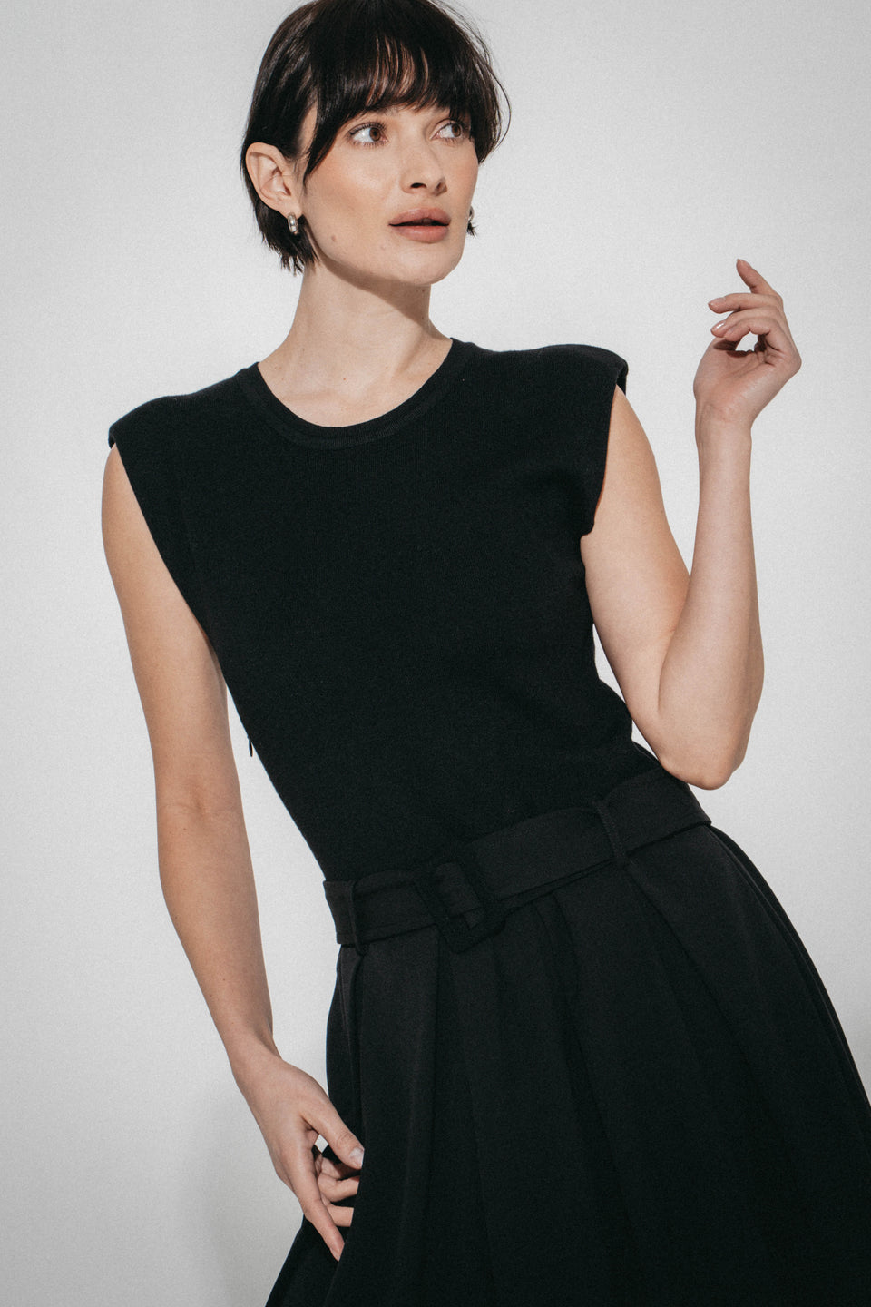 Kora viscose mix dress | Black