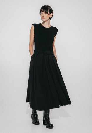 Kora viscose mix dress | Black