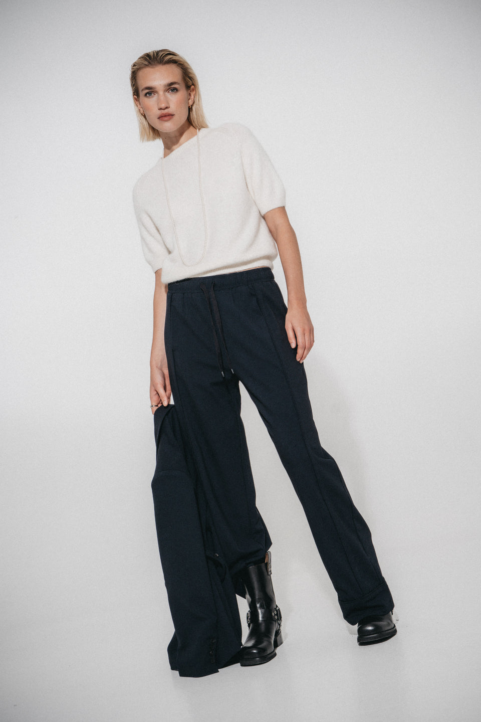 Alpaca knitted top WP01 | Ecru