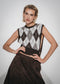 Vest with rhomboids 3007 | Brown