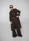 Terra suede effect trench coat | Dark Brown
