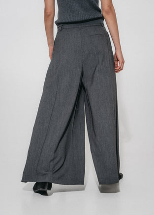 Coco pleated viscose pants | Grey