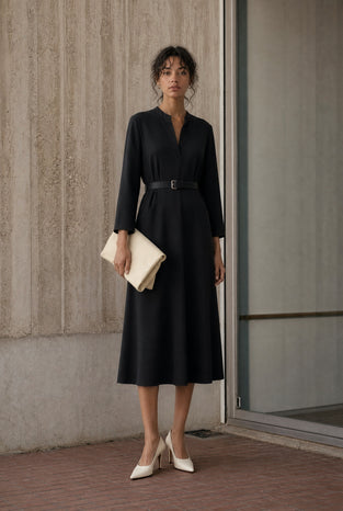 Lalla dress technical jersey | Black