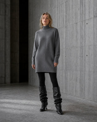 Long pullover viscose blend 2068 | Dark Grey