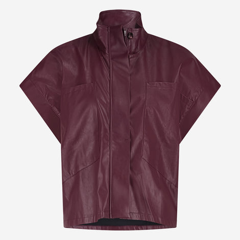 Paola eco leather blouse | Bordo