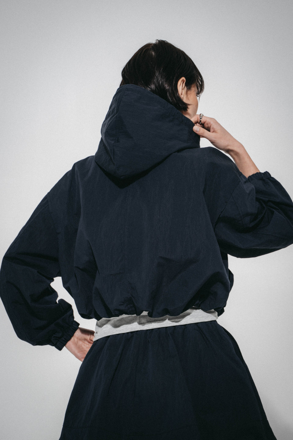 Muse cotton hoodie sweater jacket | Navy