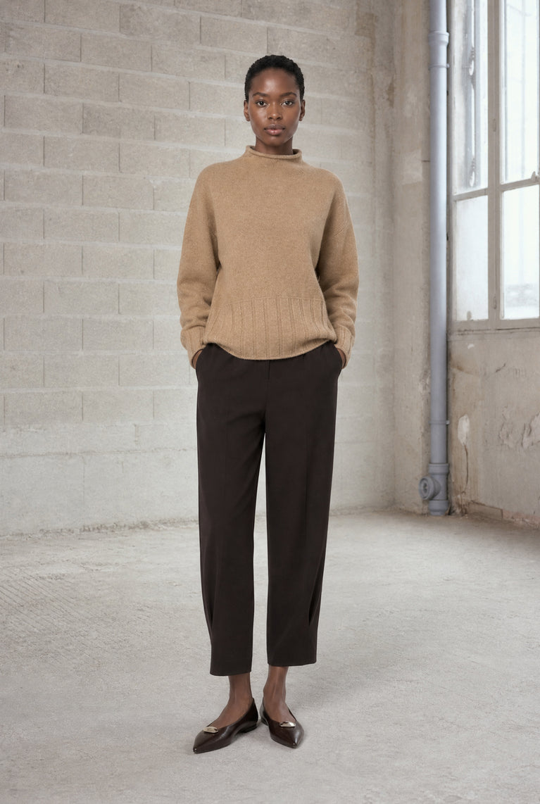 Viscose seamless dyed pullover NB2275 | Camel