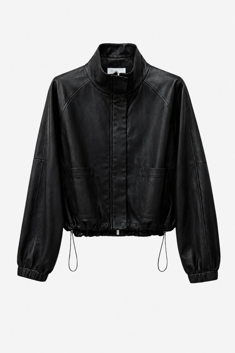 Nerina eco leather bomber jacket | Black