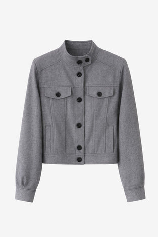Ophelia viscose blend short jacket | Grey