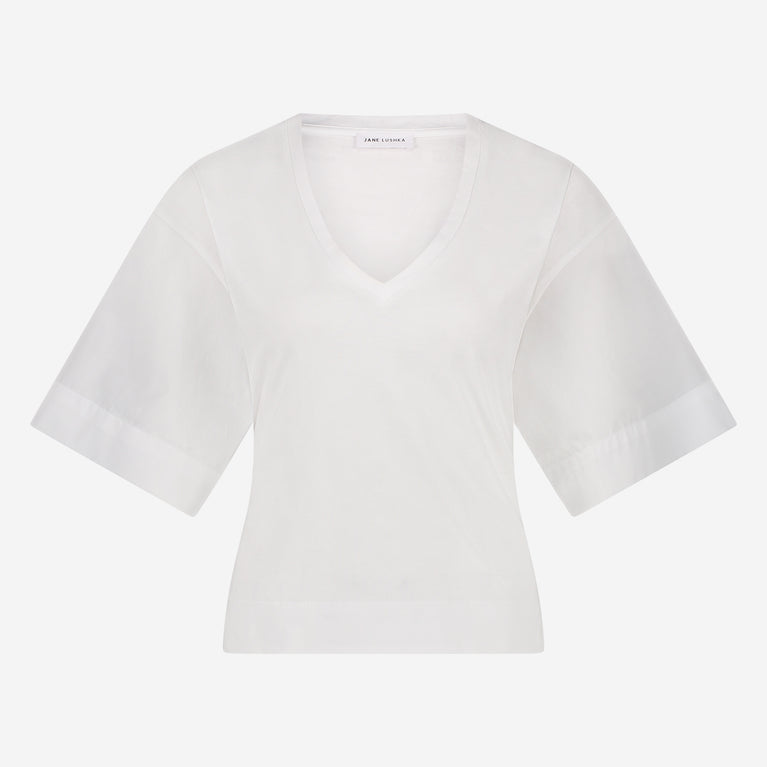 Mary mix cotton top | White