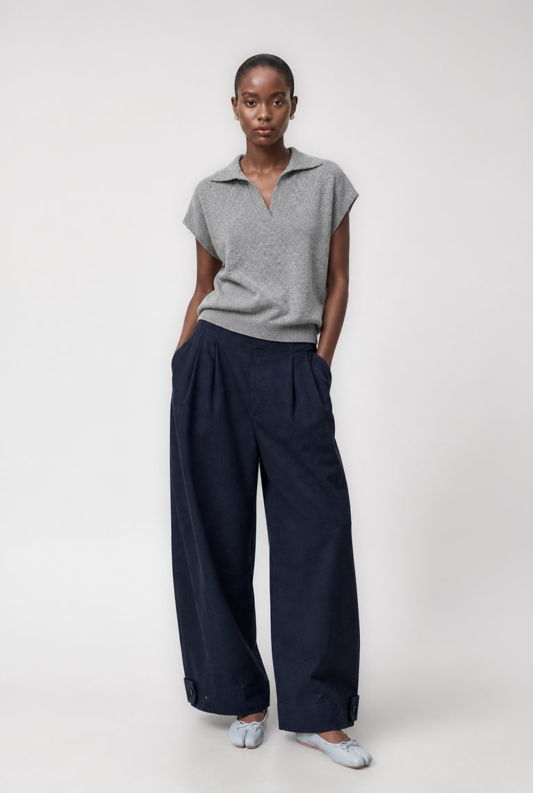 Harlow cotton fancy pants | Navy