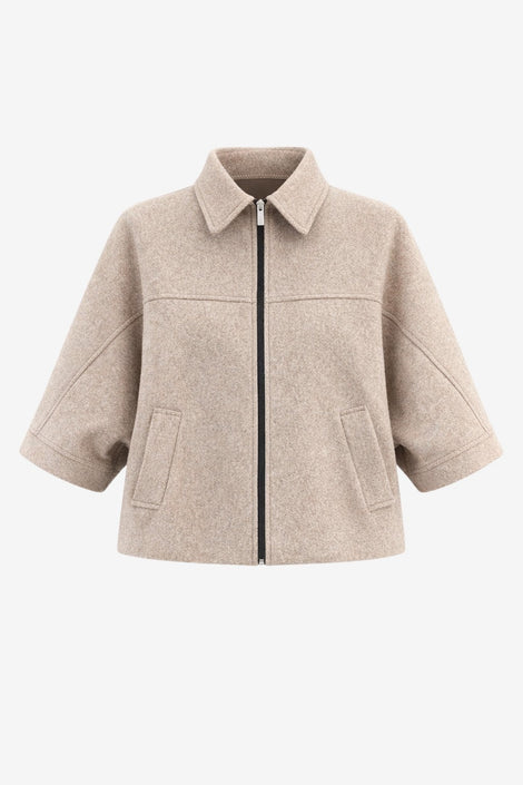 Ponzio wool short sleeve jacket | Beige
