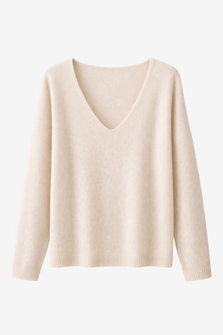 Pullover V-neck H25225 | Ecru