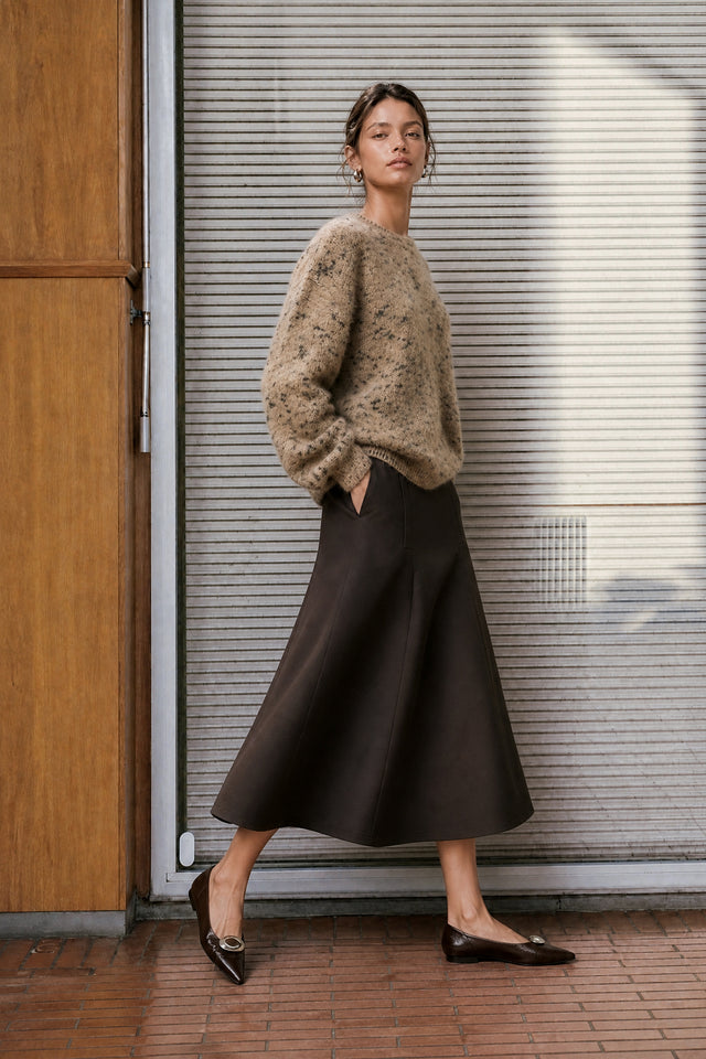 Merry punto Milano pocket skirt | Moro