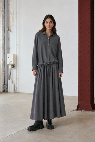 Camilla light flannel blouse | Dark Grey