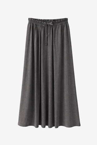 Rapanui light flannel long skirt | Dark Grey