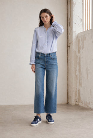 Rina striped blouse | Blue White